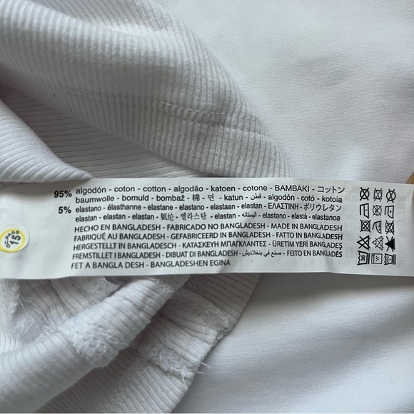 Zara Ribbed Cropped Top White Medium Women - Picture 9 of 9